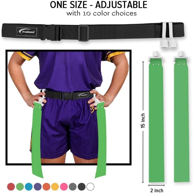 Trained 10 Man Flag Football Belt Pop Set (GREEN) - Image 2